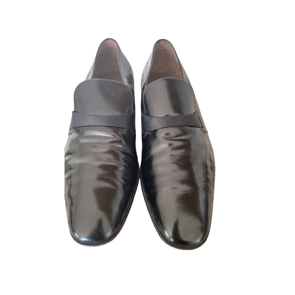 BALLY Black Formal Patent Leather Slipon Loafers Shoes 10MTuxedo Pumps.
